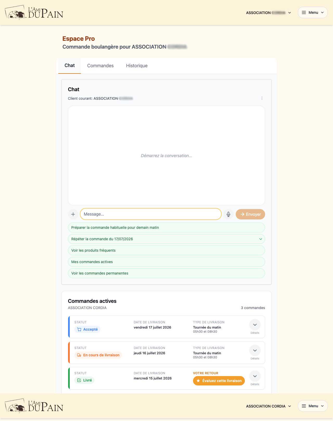 Assistant IA dans l’interface actuelle